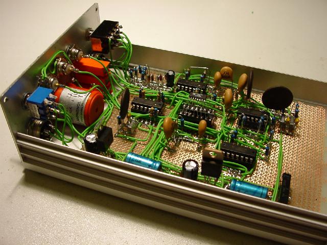 The interior of the amplifier